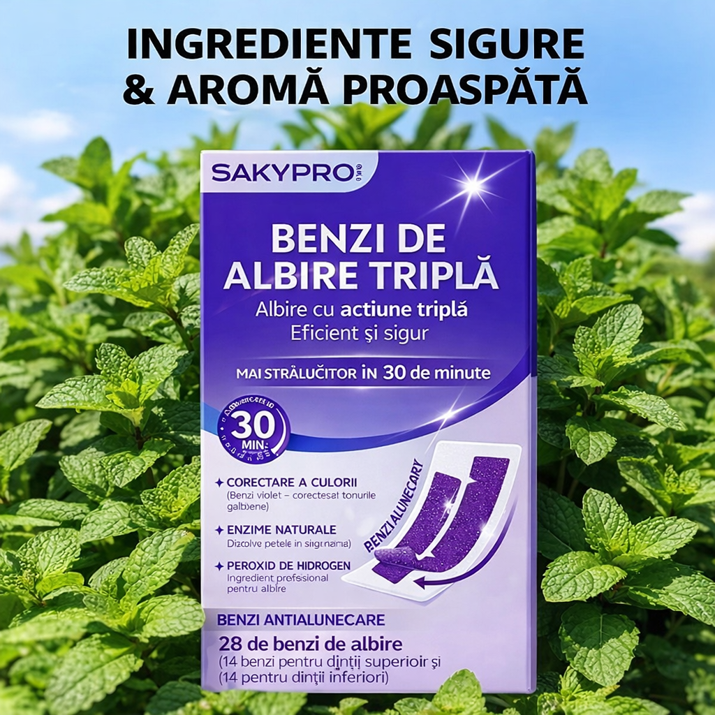 Benzi de Albire pentru Dinți – Zâmbet Vizibil Mai Alb