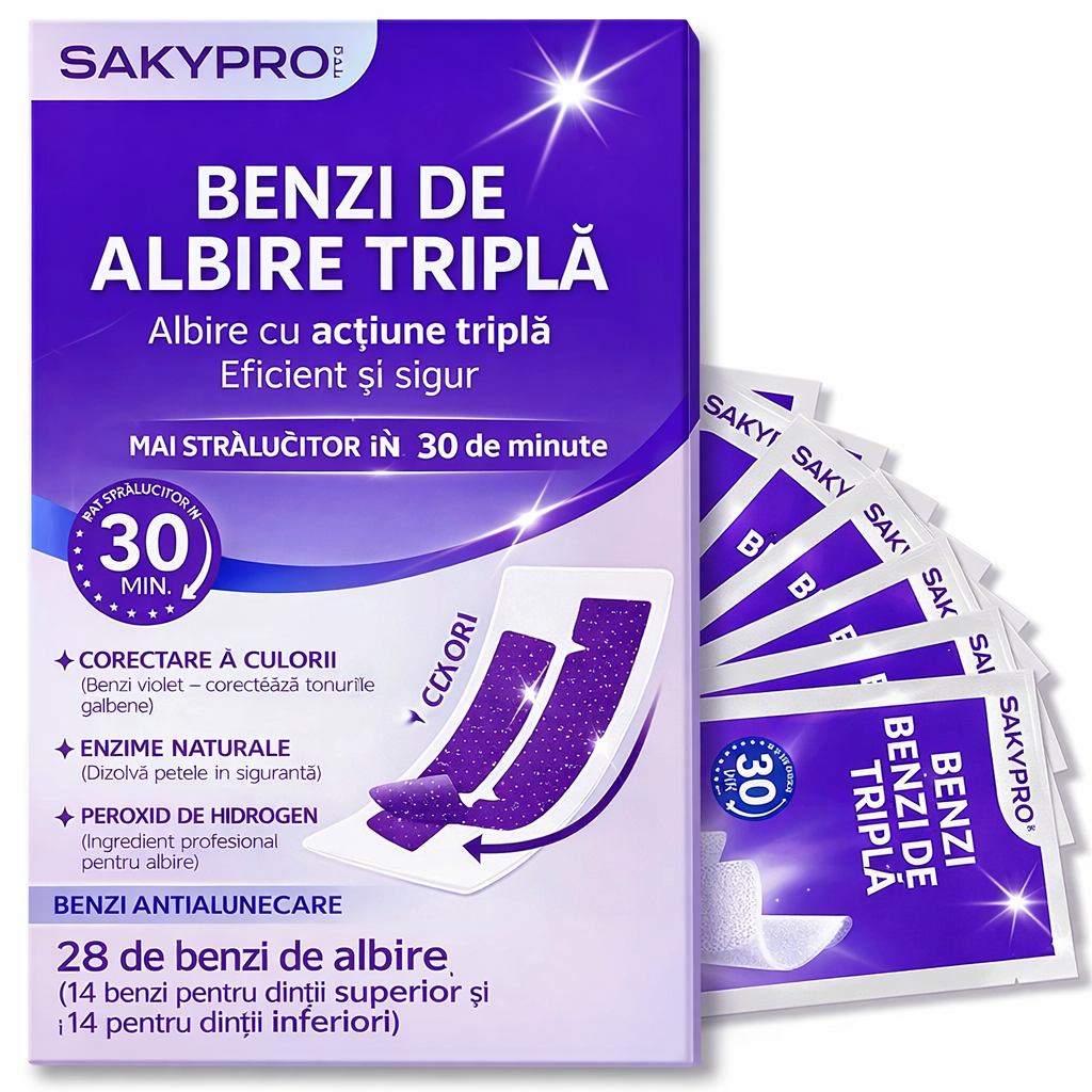 Benzi de Albire pentru Dinți – Zâmbet Vizibil Mai Alb